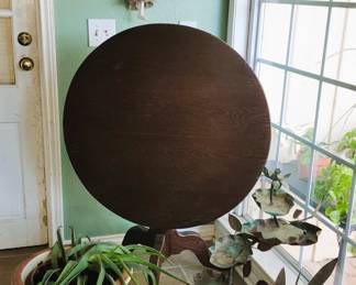 Tilt Top Table, live plant and Copper fountain