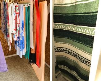 Linens: Mexican blanket and table cloths