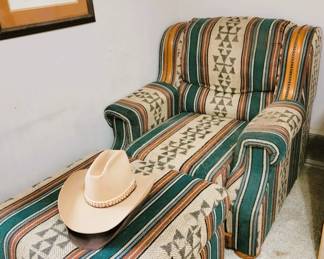 Southwestern chair and ottoman