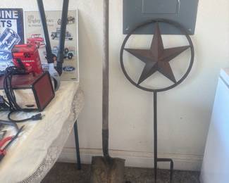 Metal star and shovel