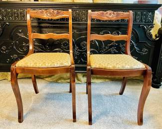 Federal Style Carved Rose Side Chairs