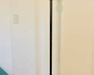 Set of Torchiere Floor Lamps Faux Alabaster Glass Shades