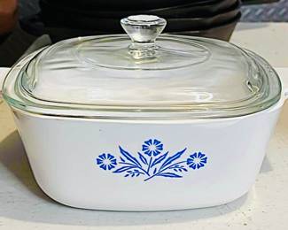 Vintage Corning Ware Casserole Dish Iconic Blue Cornflower Pattern 