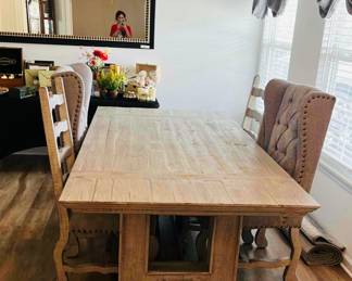 Farmhouse dining table 6 chairs 