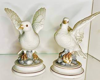 Andrea by Sadek Porcelain Doves Mid Century  