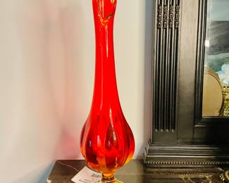 MCM Viking Amberina Swung Glass
