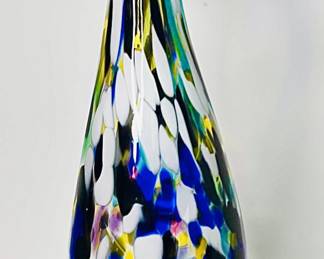 Murano Glass Mid Century Vase Confetti Pattern 