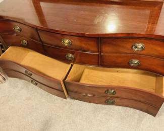 Mid Century Serpentine Front Dresser Manufactured by Dixie