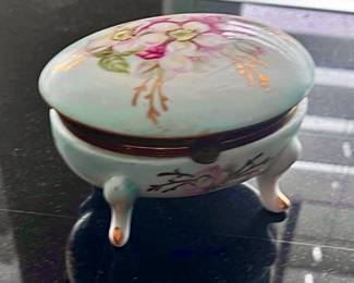 Royal Crown hand-painted porcelain trinket box mid-century