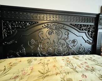 Like New Britannia Rose Collection King Bedroom Suite
King Headboard, Footboard, Pillow Top Mattress & Box Springs Armoire Granite Top Nightstands, Dresser & Mirror