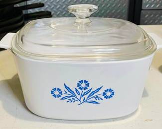 Vintage Corning Ware Casserole Dish Iconic Blue Cornflower Pattern 