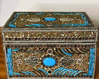 Mid Century Cabouchon Keepsake Box - Known for the Impeccable Stonework, Craftsmanship and Quality.