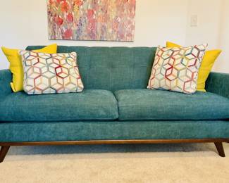 Mid Century Modern Style Sofa Teal