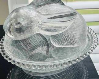 Indiana Glass Rabbit on Nest Candy Dish
