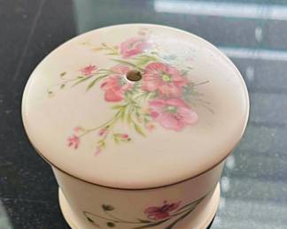 Vtg Floral Vanity Jar