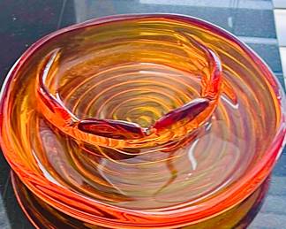 Vtg Viking Glass Ashtray
