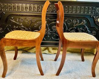 Federal Style Carved Rose Side Chairs