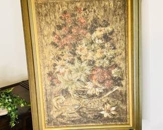 Mid-century Lyn Howley floral serigraph