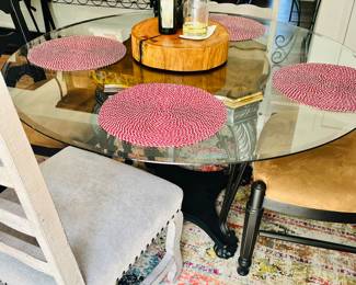 Glass top table & chairs
