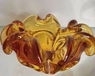 Murano Amber Vintage Glass  