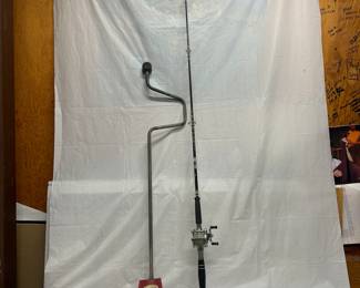 Ice Fishing Auger and Fishing Pole