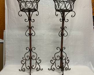 Vintage Wrought Iron Plant Stands