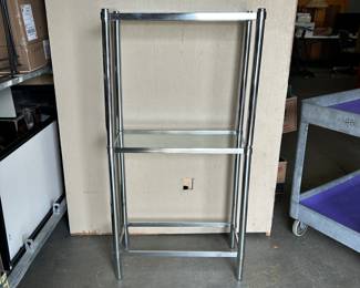 Chrome Display Stand with Two Glass Shelves