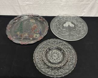 Two Christmas Platters and One Everyday Platter