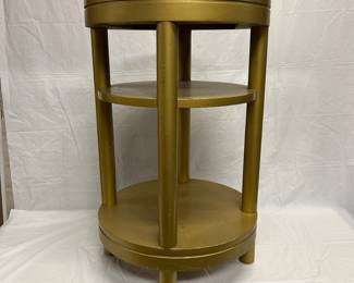Vintage Bohemian Style Side Table in Gold Finish. Estimated to be from the mid-20th century