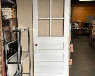 Architectural Salvage Wood Door with Window Panes