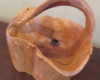 Burl wood basket