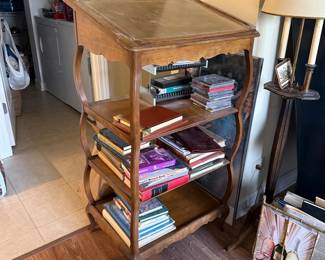 Vintage Baker Wood & Leather Podium Display Stand - Lectern, Display or Library Shelf