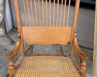 Antique Cane Seat Rocking Chair
