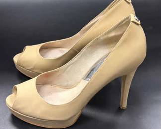 Michael Kors Nude PeepToe Platform Heels