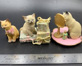 3 Lenox Cat Figurines Including Fairest Feline Precious Presents