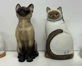 Ceramic Cat Figurines 4 Includes Home Interiors, Silvestri, and Mann Music Box