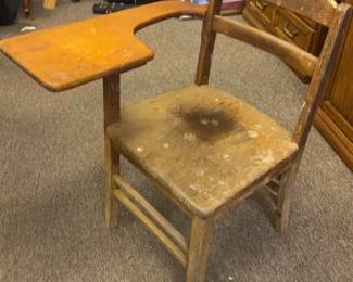 Antique Wood Childrens School Desk