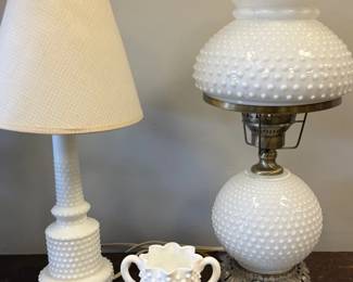 Milk Glass Lamps Sugar Bowl