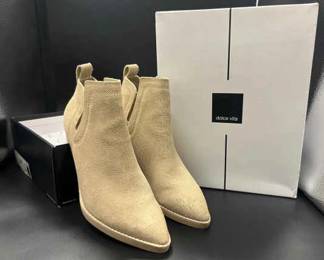 Dolce Vita Taupe Suede Pointed Toe Booties