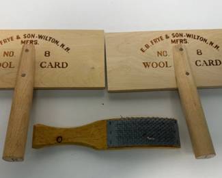 Antique E.B Frye And Son Wool Cards