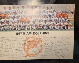 signed 1977 Miami Dolphins team photo - no COA