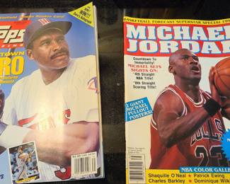Basketball Forecat magaxine featuring Miochael Jordan plus Topps magazine