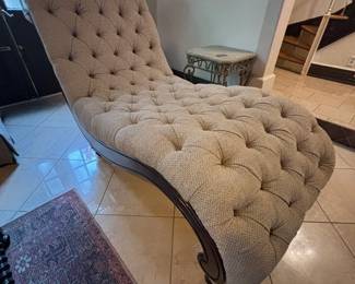 Chaise
Description: The elegant, but livable Danielle chaise features classic Louis Philippe styling but is sculpted with a slightly modern twist that enhances comfort and relaxation. It is accented with a pair of toss pillows. Rooted in tradition, yet updated for today, this collection pays homage to 19th-century Louis Philippe styling.
Details:
-Cherry & Cream Finish
21x21 Down Blend Toss Pillow
20x20 Down Blend Toss Pillow
-Button Tufted Fabric Upholstery
-Solid Wood & Veneer
-Carved Feet
Dimensions: Back Height 43”, Sitting Height 20”, Width 34.5”, Length 75”
Condition: Like New $750