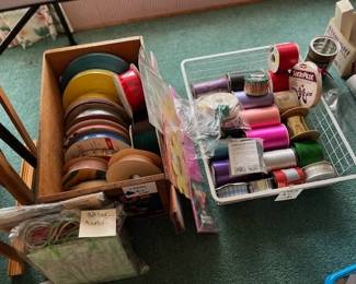 Spools of ribbon. 50-250 yards each.