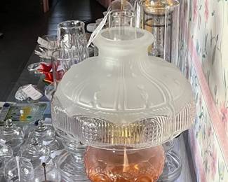Vintage Oil Lamps, glass vessels to hold oil.
