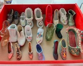 Mini china & glass shoe collection