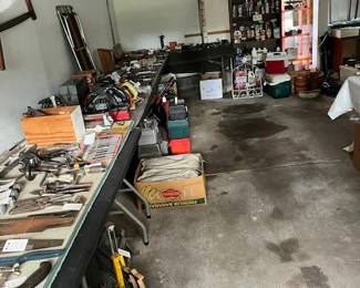 Hardware, machine tools, machines, croquet, horseshoes, garden tools, fishing tackle, tool boxes, folding chairs, cleaners, coolers, camping gear