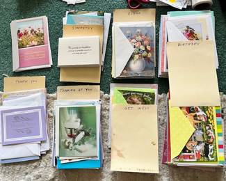 All occasion greeting cards, invitation cards, wrapping paper, gift bags, ribbons.