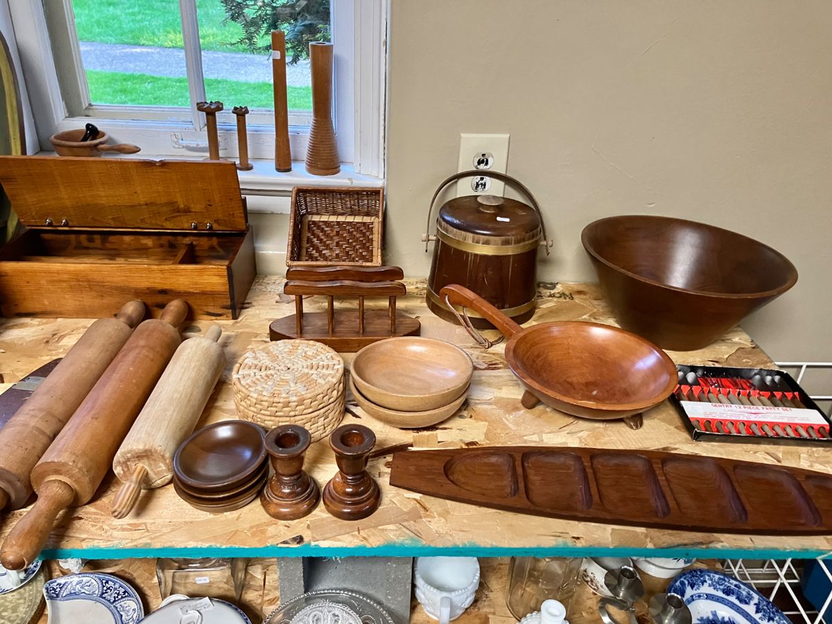 Rolling pins and other antique wooden items