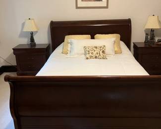 Queen Sleigh bed (mattress and night stands NOT included)